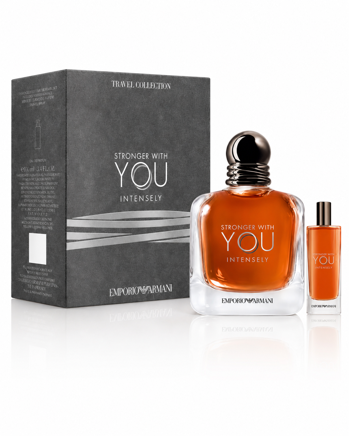 Armani Stronger With You Intensely Gift Set for Men (3.4 oz + 0.5 oz EDP)