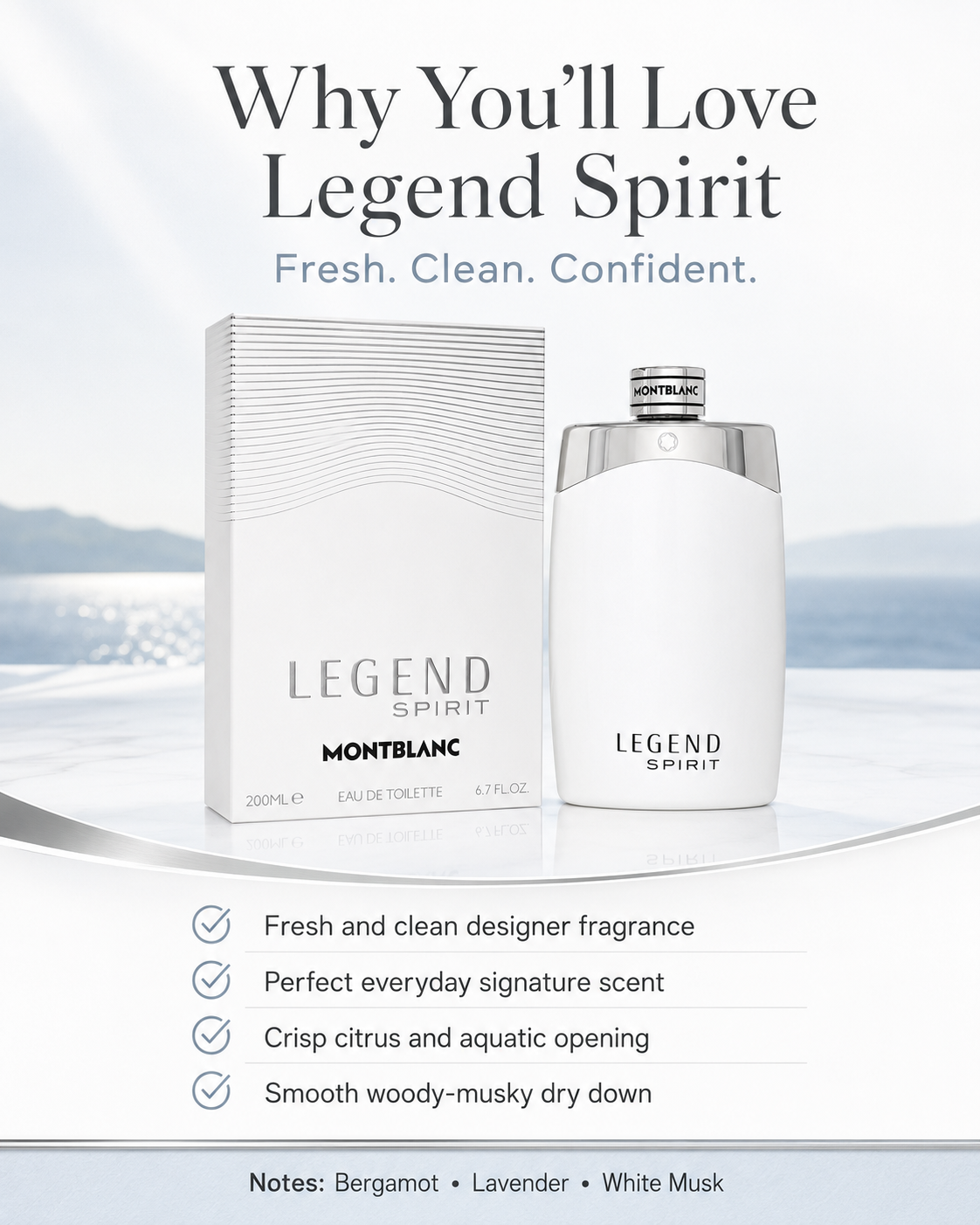 Montblanc Legend Spirit by Mont Blanc Eau De Toilette Spray 6.7 oz (Men)