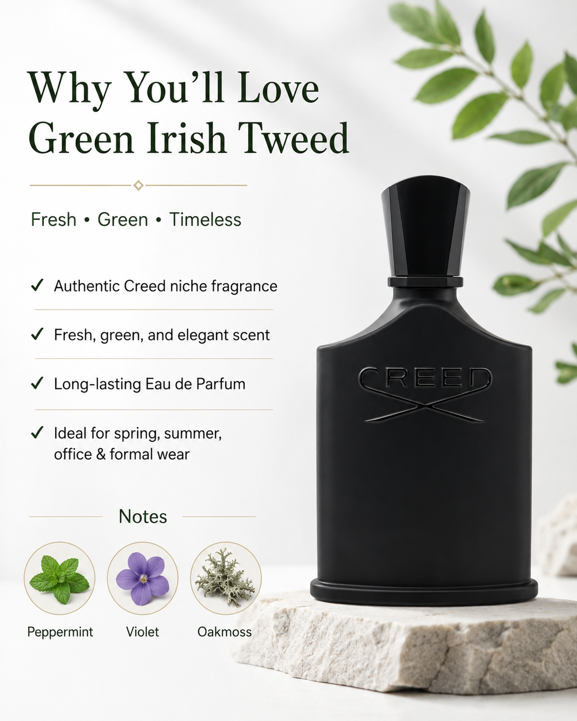Creed Green Irish Tweed Eau de Parfum for Men 3.3 oz