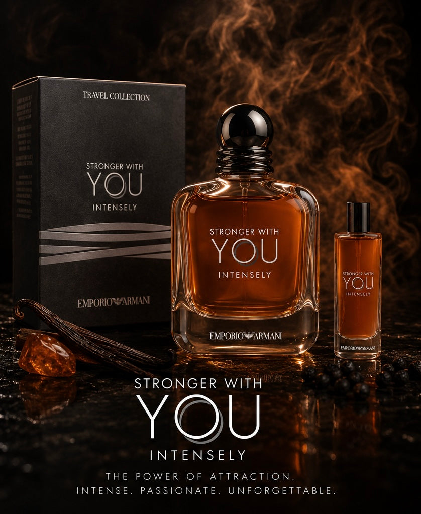 Armani Stronger With You Intensely Gift Set for Men (3.4 oz + 0.5 oz EDP)