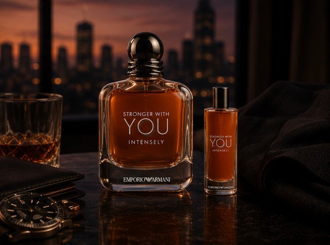 Armani Stronger With You Intensely Gift Set for Men (3.4 oz + 0.5 oz EDP)