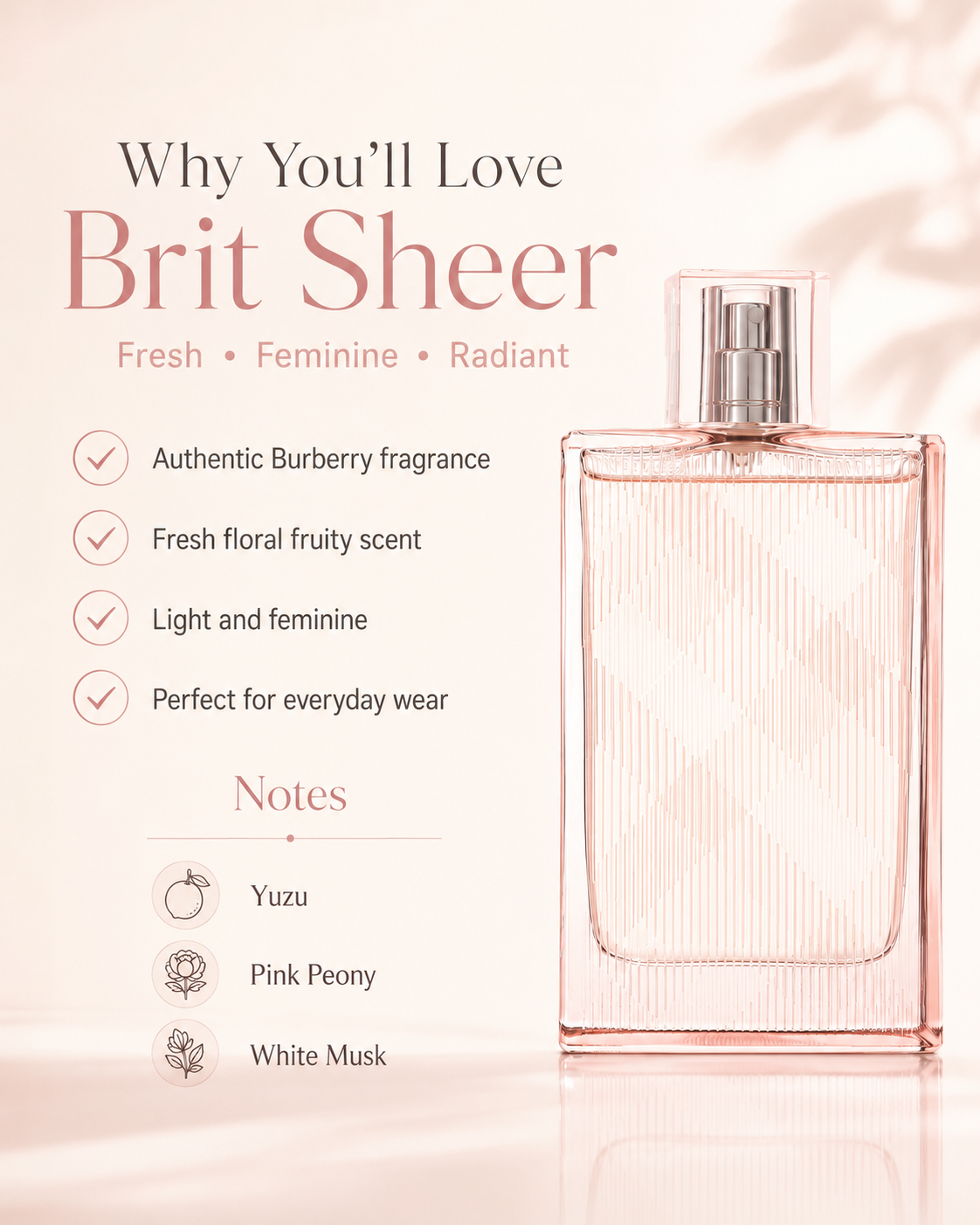 Burberry Brit Sheer Eau de Toilette 3.4 oz for Women