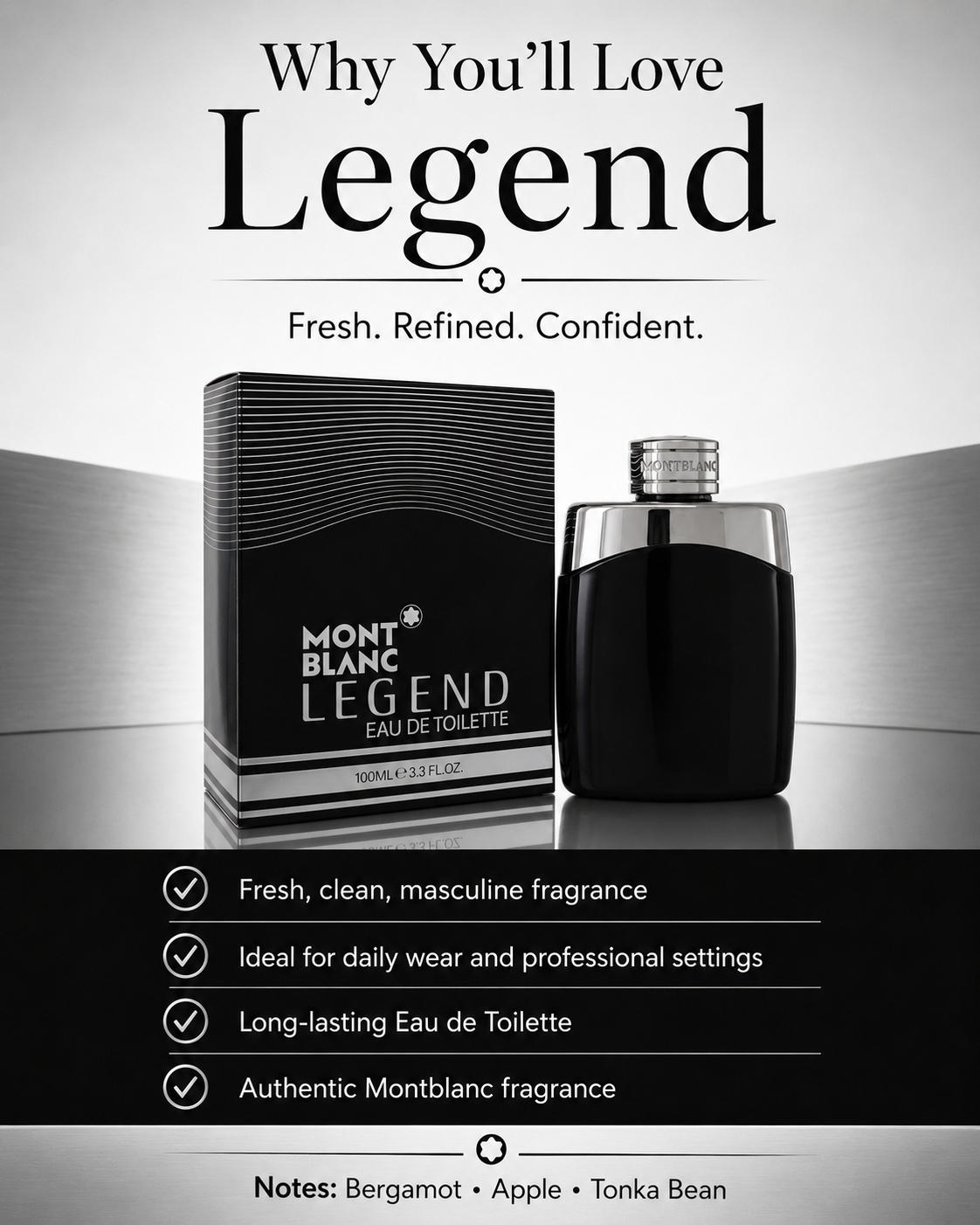 Montblanc Legend Eau de Toilette for Men (3.4 oz)