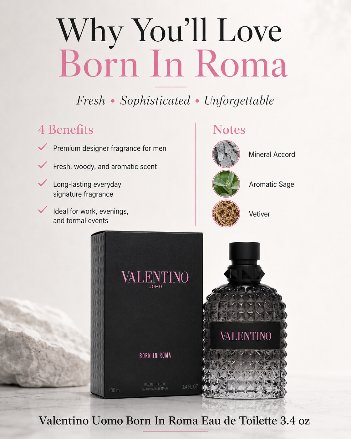 Valentino Uomo Born In Roma Eau de Toilette 3.4 oz