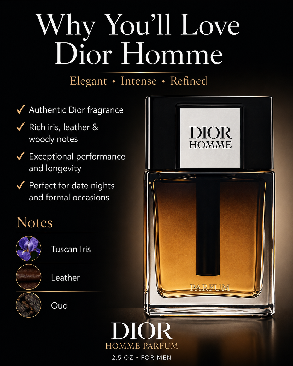 Dior Homme Parfum by Dior 2.5 oz for Men