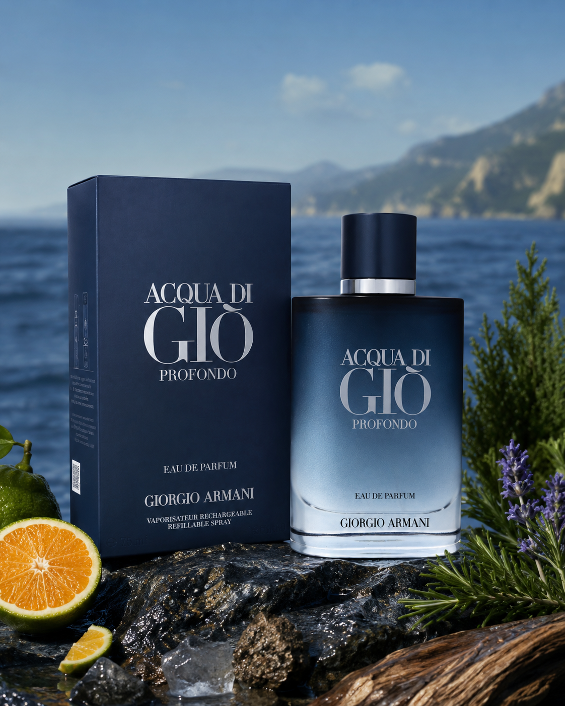 Acqua Di Gio Profondo by Giorgio Armani Eau De Parfum Spray 3.3 oz (Men)