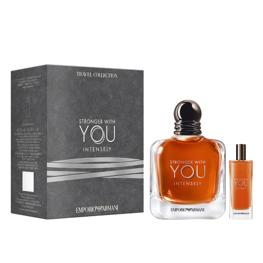 Armani Stronger With You Intensely Gift Set for Men (3.4 oz + 0.5 oz EDP)